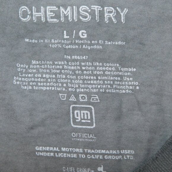 CHEMISTRY Chevy Chevrolet Impala 88 Mens Gray Mens L Airbrush Graffiti T Shirt - Picture 3 of 5